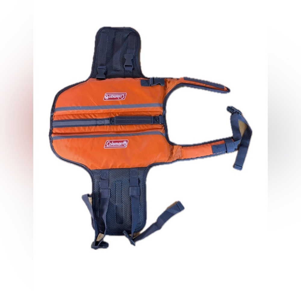 Coleman Dog Life Vest Jacket Float Coat Orange Reflective Safety Small 15-30lbs - Picture 2 of 7